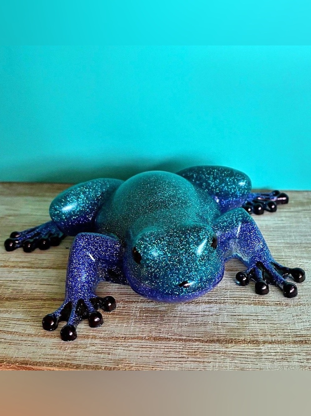 Handcrafted “Starlight Crystal Tree Frog” Resin Sculpture